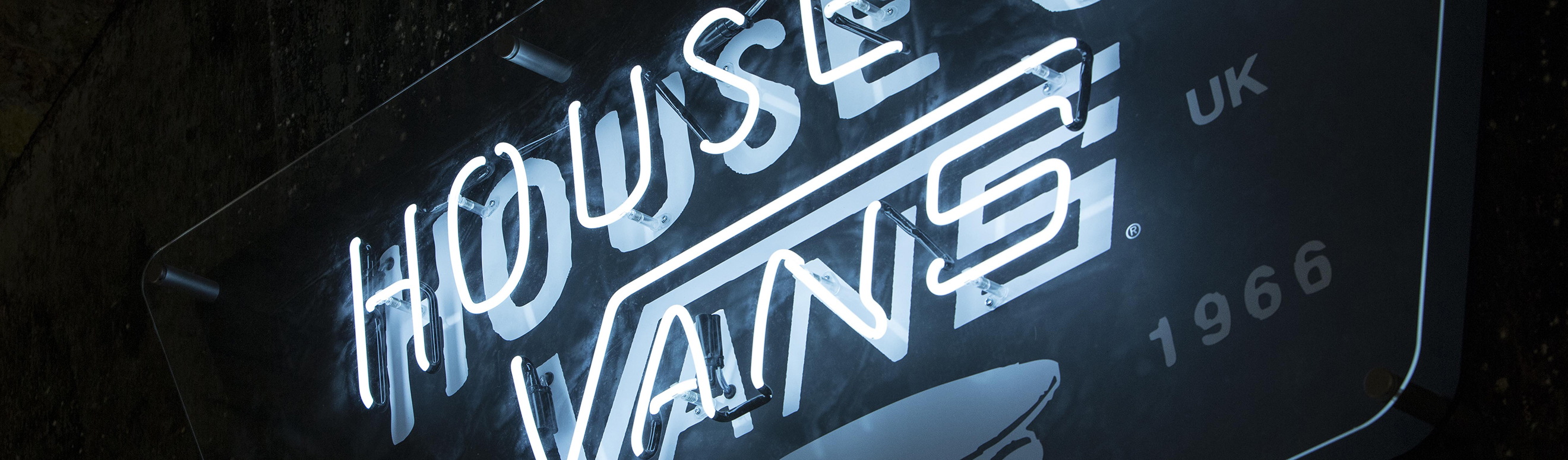 House of Vans skateboarding neon signage